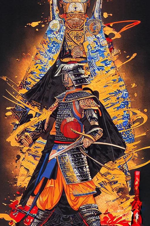 Image similar to poster of stephen curry as a samurai, wearing han - era armor, by yoichi hatakenaka, masamune shirow, josan gonzales and dan mumford, ayami kojima, takato yamamoto, barclay shaw, karol bak, yukito kishiro