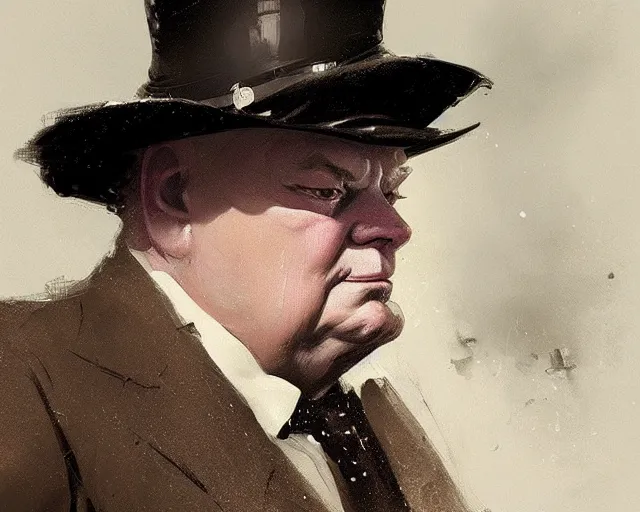 Image similar to a portrait of wiston churchill in the style of a roman empire senator, art by greg rutkowski and artgerma, stunning! concept art, character design