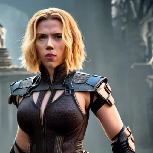 Prompt: a still of Scarlett Johansson in Mortal Kombat (2021)