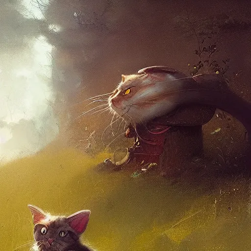 Image similar to a cat and mouse hybrid outside of the uncanny valley, digital art fantasy art, art by george stubbs, jakub rozalski, anton fadeev, james gurney, anato finnstark