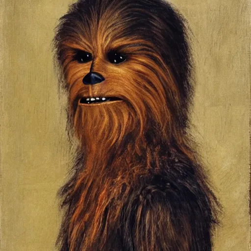 Prompt: chewbacca as an 1 8 th century nobleman, painted by john everett millais