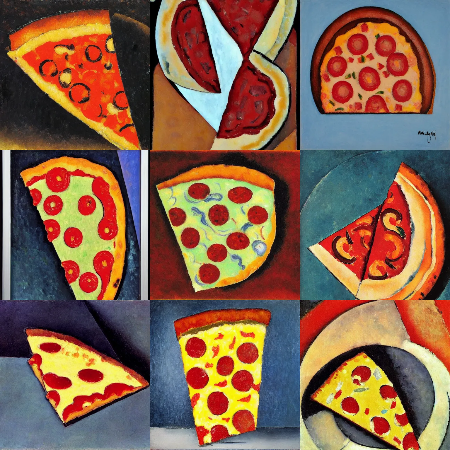 Prompt: Slice of Pizza - Modigliani