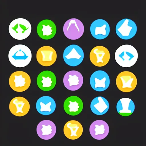 Image similar to cute chubby icons for mobile game ui