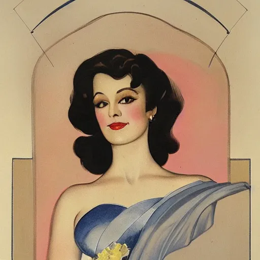 Prompt: a portrait by alberto vargas.