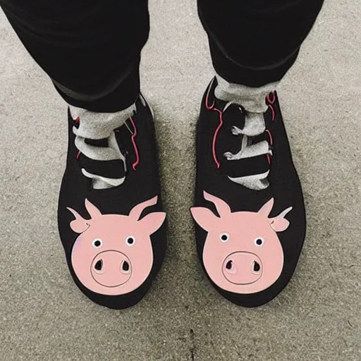 Image similar to pig wearing shoes