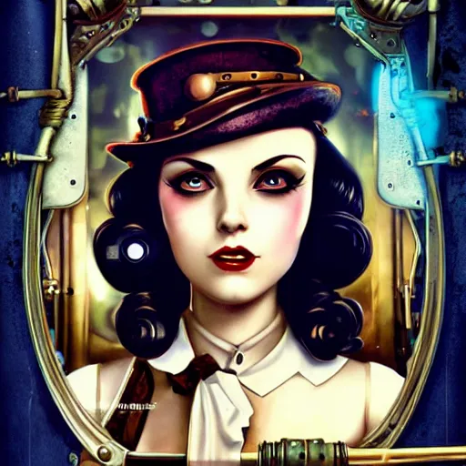 Prompt: Lofi Steampunk Bioshock portrait, Pixar style, by Tristan Eaton Stanley Artgerm and Tom Bagshaw.