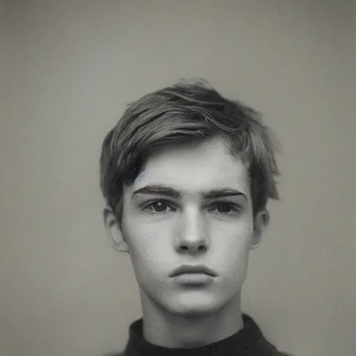 Image similar to cottagecore poised portrait of a melancholic young dude 2 1 years old