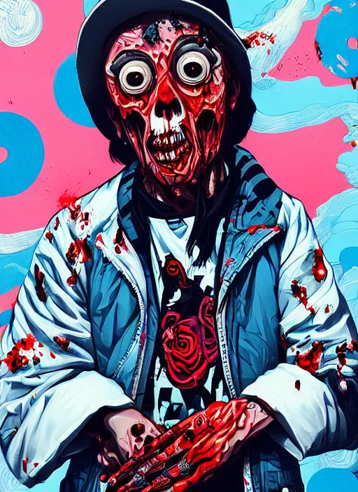 Image similar to zombie full body hiphop streetwear drip, tristan eaton, victo ngai, artgerm, rhads, ross draws