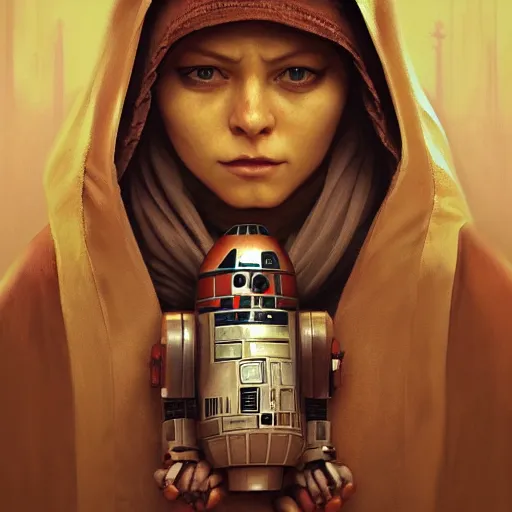 Image similar to matryoshka Star Wars movie character, highly detailed, digital fantasy character, painted portrait, artstation, concept art, hard focus, illustrations, works by artgerm and Greg Rutkowski, Alphonse Mucha and Craig Mullins, James Jean, Andrey Ryabovichev, Mark Simonetti and Peter Morbacher, 16k,