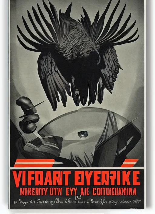 Image similar to vulture eye in 1940s propaganda poster, full hd