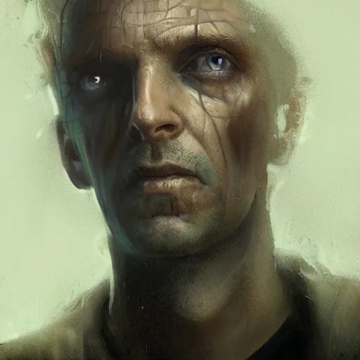 Image similar to case, portrait of an augmented middle aged human, cigarette, smoke, neuromancer, painted by seb mckinnon, high detail, dramatic light, digital art, painted by greg rutkowski, promotional movie posterart, trending on artstation