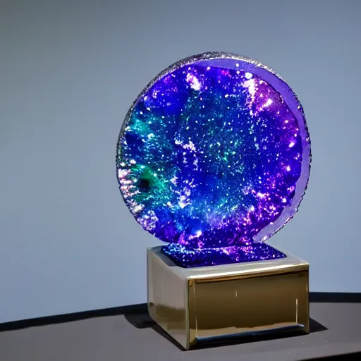 Image similar to crystal sculpture of a galaxy