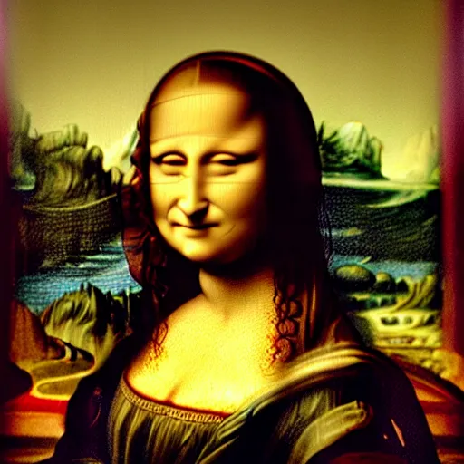 Prompt: the Mona Lisa smoking a cigar