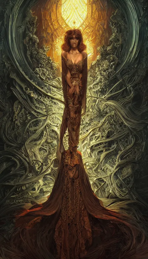 Image similar to death, fame of thrones, lord of daggers, neon, fibonacci, sweat drops, intricate fashion clothing, insane, intricate, highly detailed, surrealistic, digital painting, artstation, concept art, smooth, sharp focus, illustration, Unreal Engine 5, 8K, art by artgerm and greg rutkowski and alphonse mucha