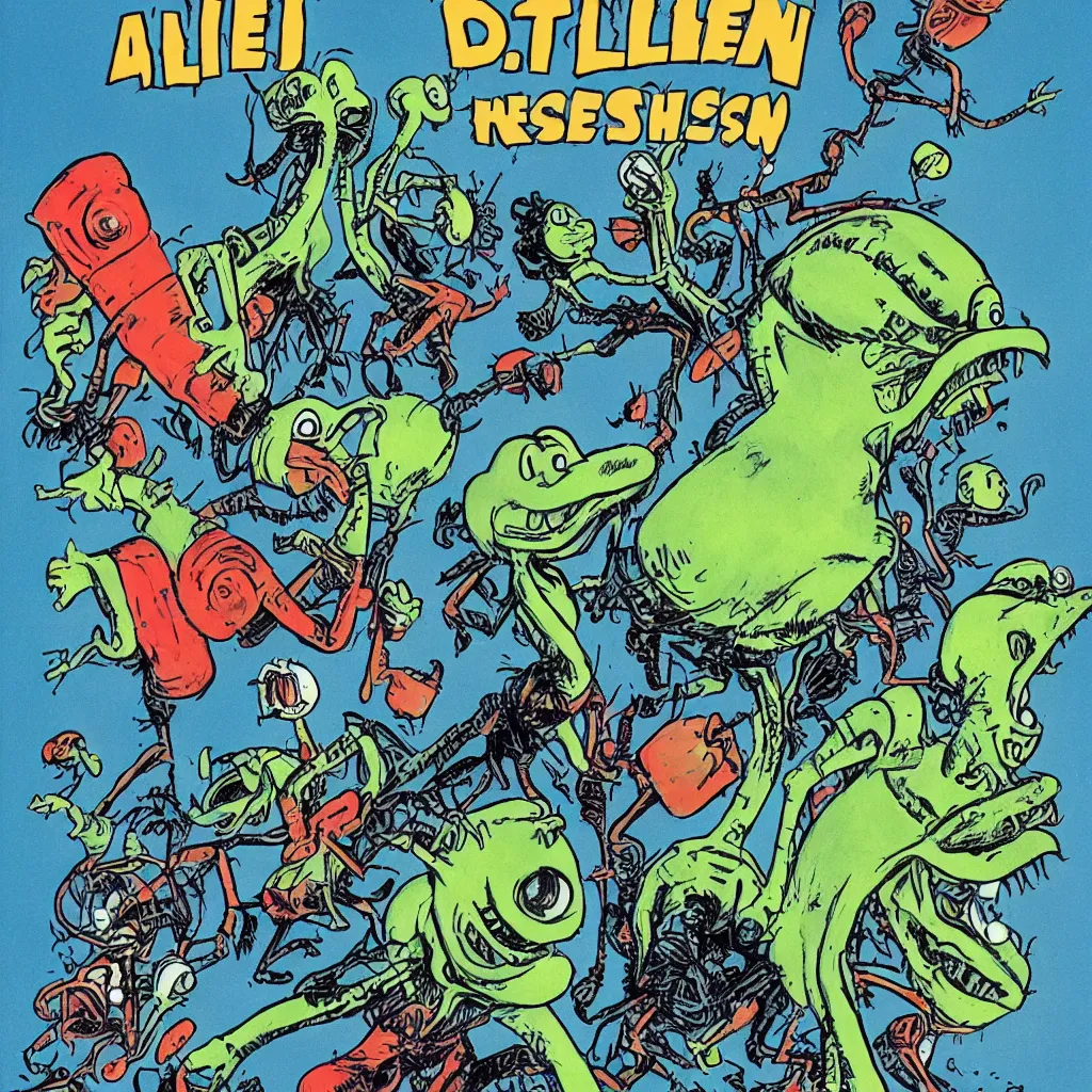 Image similar to alien invasion by Dr. Suess