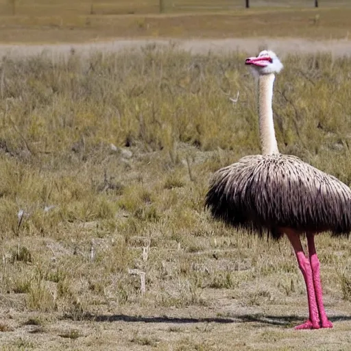 Prompt: ostrich giving a ted talk