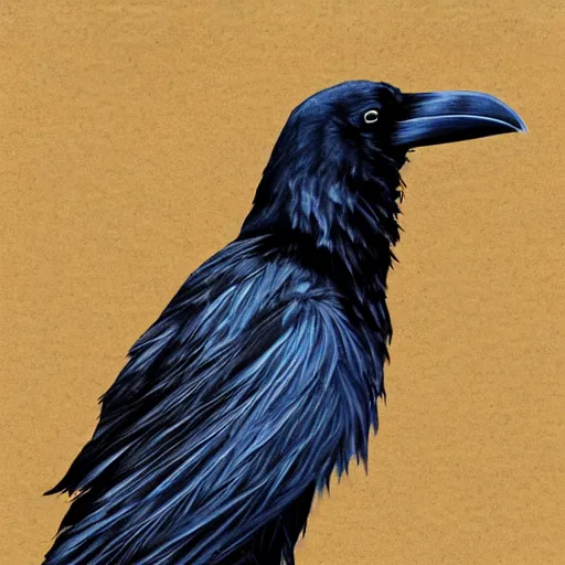Prompt: raven made of fractals