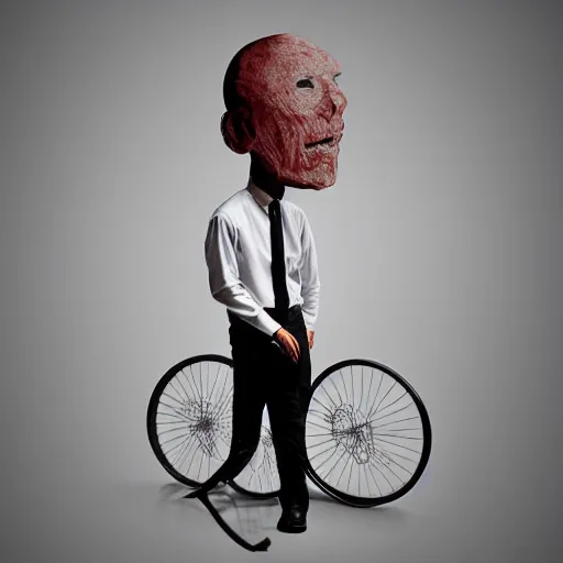 Image similar to man with wheel in head surreal