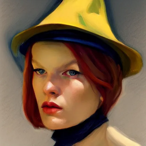 Image similar to a realistic witch portrait, by edward hopper, new artstation artist,