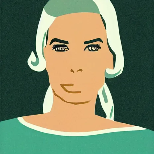 Prompt: 1960s minimalist illustration of Sandra Bullock