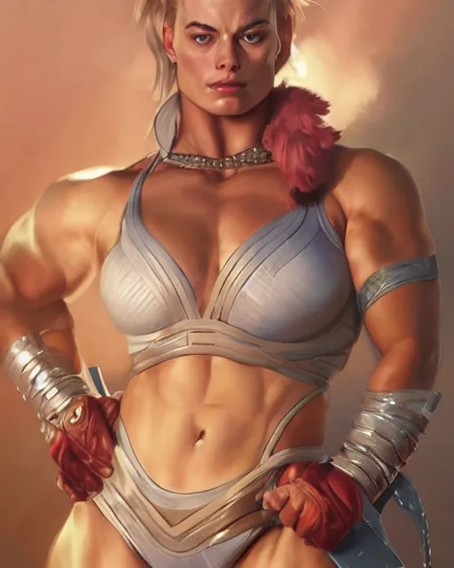 Prompt: full figure ultra realistic illustration, margot robbie as thick female bodybuilder zarya from overwatch with closed eyes, intricate, elegant, highly detailed, digital painting, artstation, concept art, smooth, sharp focus, illustration, art by artgerm and greg rutkowski and alphonse mucha