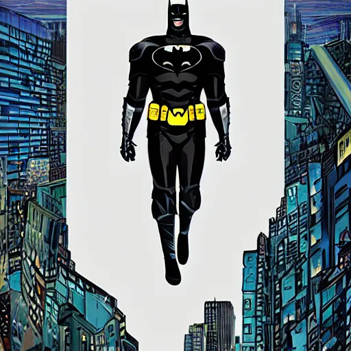 Prompt: a gigantic portrait of futuristic batman