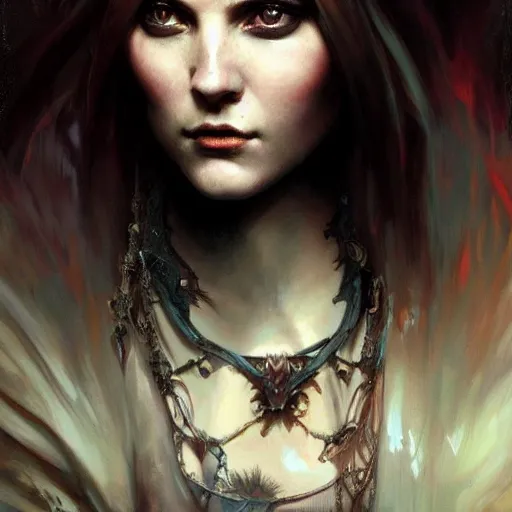 Prompt: dark goth queen, dark fantasy, hyperrealistic portrait, art of elysium by jeremy mann and alphonse mucha, fantasy art, photo realistic, dynamic lighting, artstation, ginger hair, volumetric lighting, very detailed face, 4 k, award winning