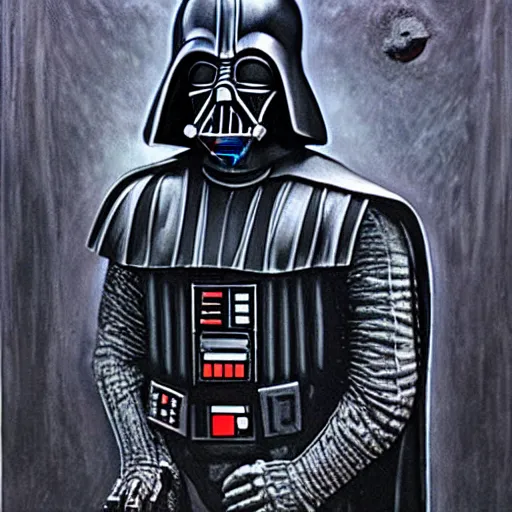 Image similar to giger, darth vader