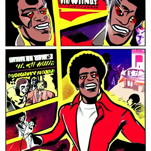 Image similar to James Brown comic book style,