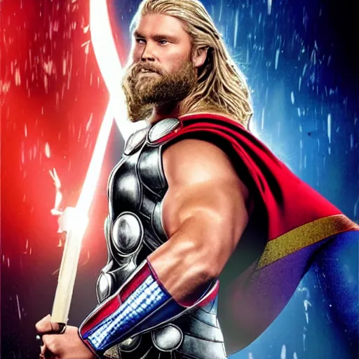 Prompt: Giga Chad as Thor