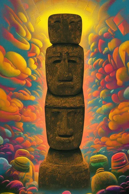 caricature cartoon moai statue popart slap face, Stable Diffusion