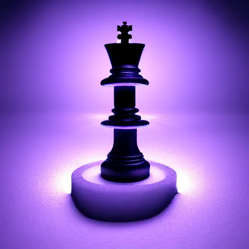Image similar to underwater tintype photo of a queen chess piece made of led lights, Puddles, high point of view, smooth 3D Illustration, Cinematic Matte Painting, soft render, volumetric lighting