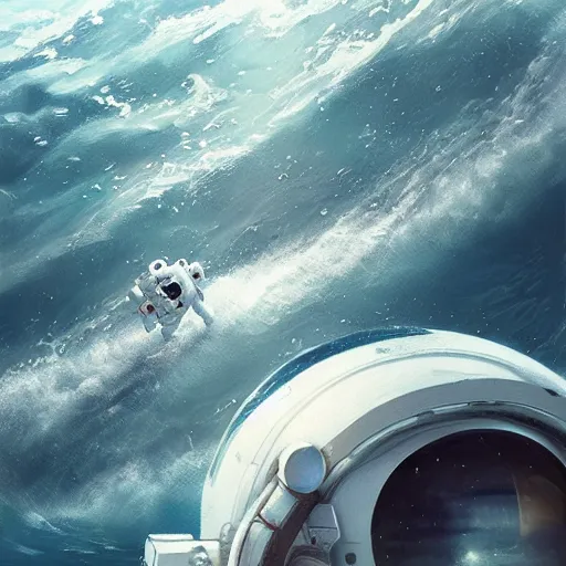 Prompt: an astronaut lost in the ocean,digital art,detailed,ultra realistic,art by greg rutkowski W 640