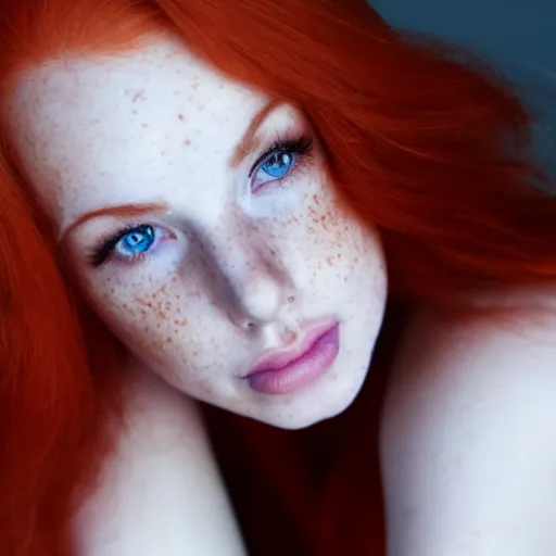 Image similar to close up portrait photo of a real beauty redhead freckles, 8k, masterpiece, pinup, highly detailed, smooth, sharp focus