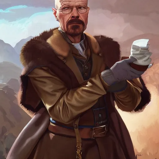 Prompt: walter white in the style of europa universalis iv, fantasy, portrait, highly detailed, digital painting, trending on artstation, concept art, sharp focus, illustration, art by artgerm and greg rutkowski and magali villeneuve