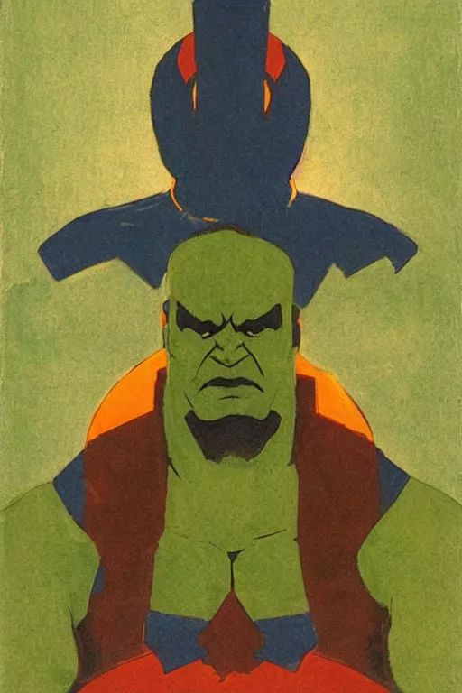 Image similar to hulk, marvel, artwork by nicholas roerich,