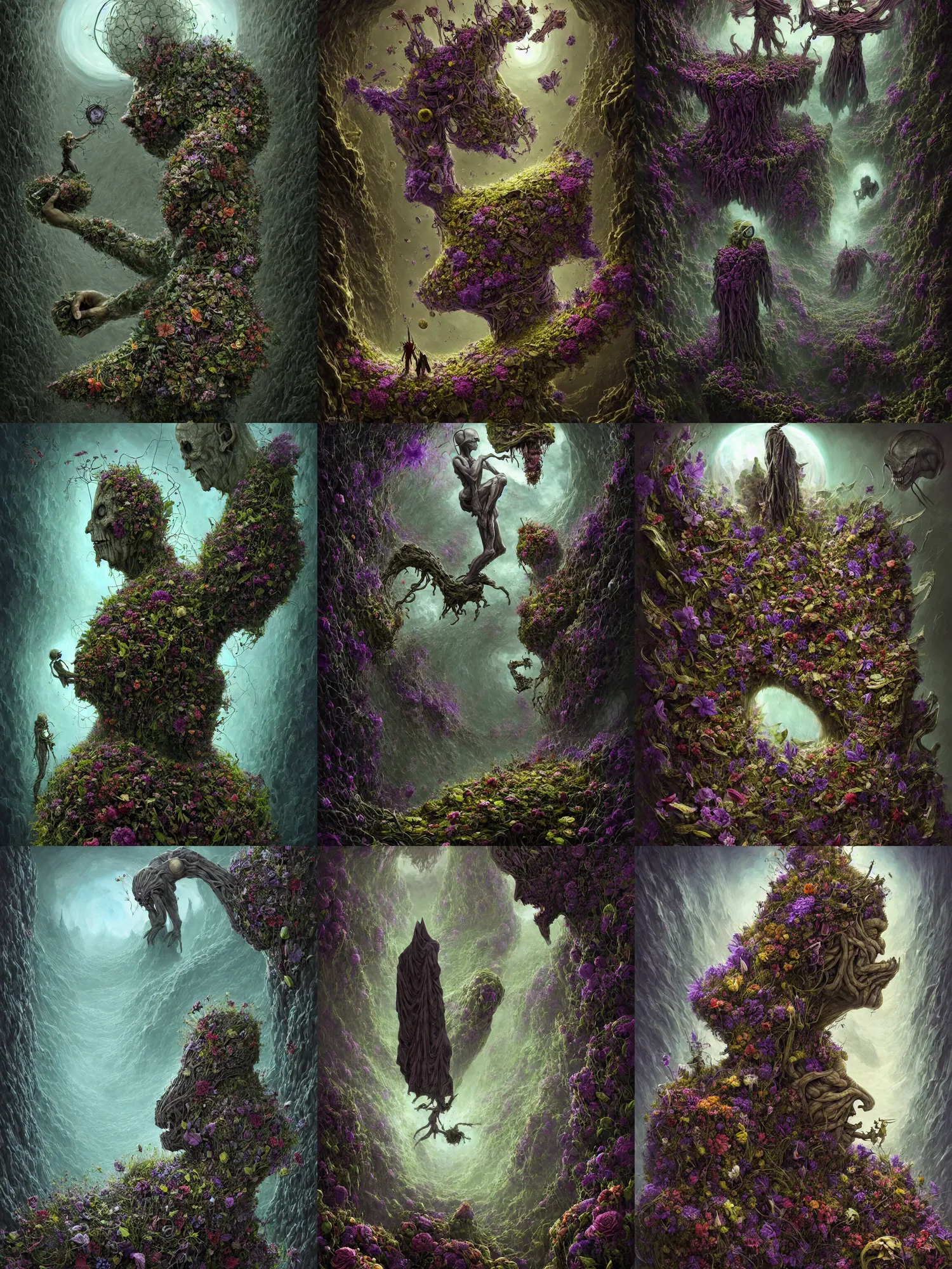 Prompt: the platonic ideal of flowers, salvia divinorum, insects and empathy cletus kasady ultimate carnage thanos dementor wild hunt doctor manhattan chtulu nazgul mandelbulb davinci, d & d, fantasy, ego death, detailed, intricate, hyperrealism, intense, scary, decay, art by artgerm gediminas pranckevicius