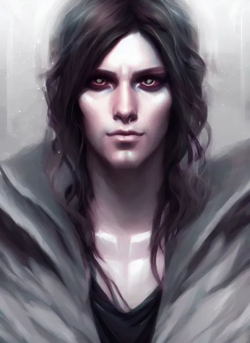 Image similar to « a portrait o cyberpunk jesus christ, glowing eyes, a digital painting by charlie bowater, featured on cgsociety, fantasy art, behance hd, wiccan, artstation hd »