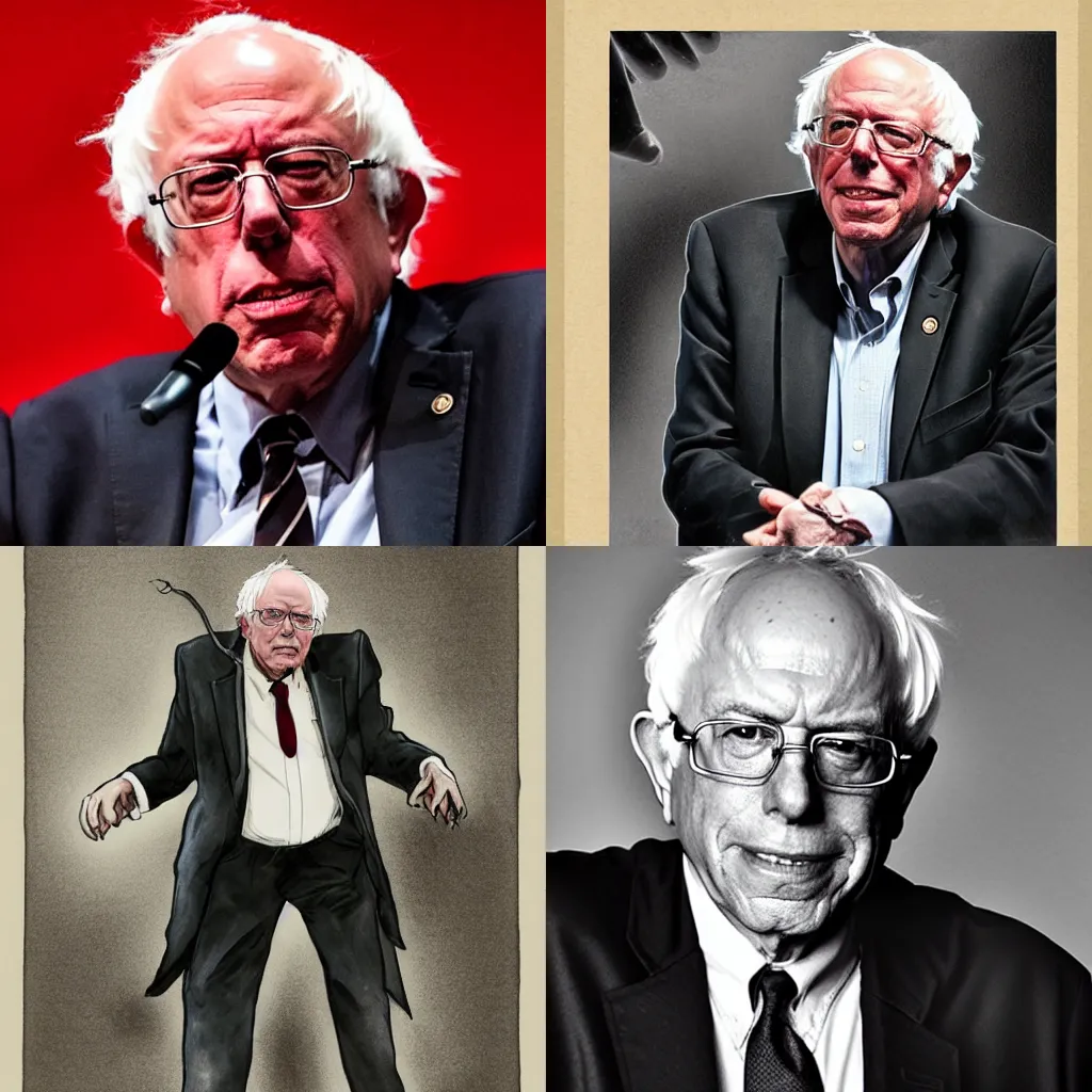 Prompt: bernie sanders as a vampire in a bikini