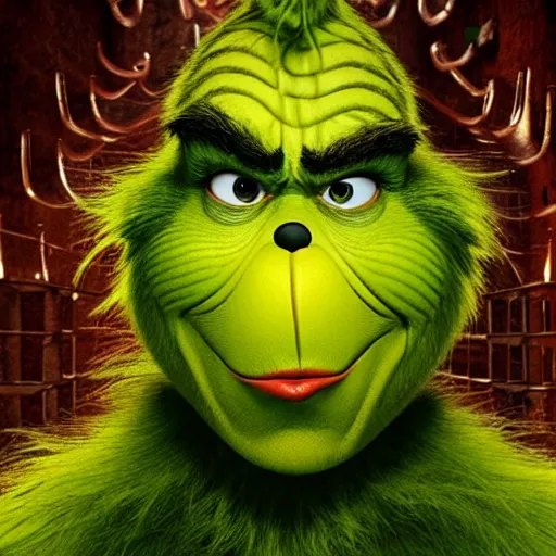 The Grinch in maximum security prison behind bars, | Stable Diffusion ...