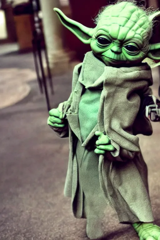 Image similar to yoda wearing a 3 piece suit