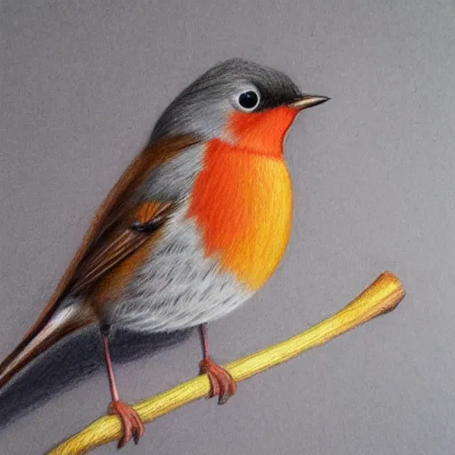 Image similar to a color pencil drawing of a robin bird by natalia rojas, pastel color, wingspan, high quality, artstation, 4 k, realism, photorealism, fine art