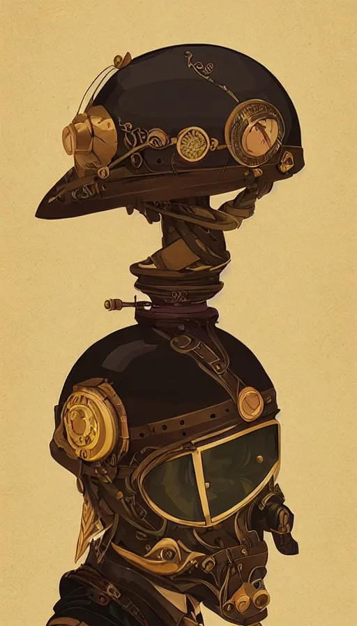 Prompt: steampunk helmet, female warrior, sharp focus, james gilleard, print, game art