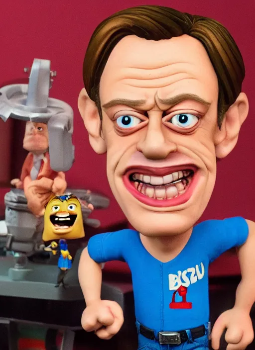 Prompt: a comic drawing caricature of steve buscemi as a cheeky pixar character claymation action figure, high quality, 8 k, soft lighting, diorama, realistic materials, by frank frazetta, simon bisley, jack kirby, marlene dumas