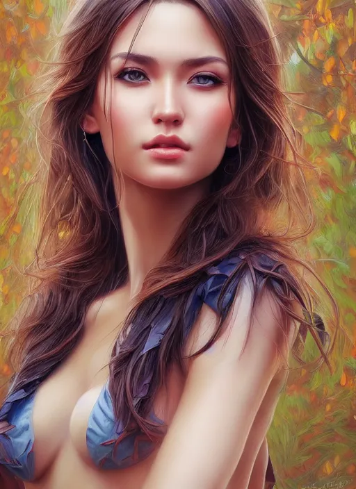 Image similar to photo of a gorgeous young woman in the style of stefan kostic, realistic, sharp focus, 8k high definition, insanely detailed, intricate, elegant, art by stanley lau and artgerm