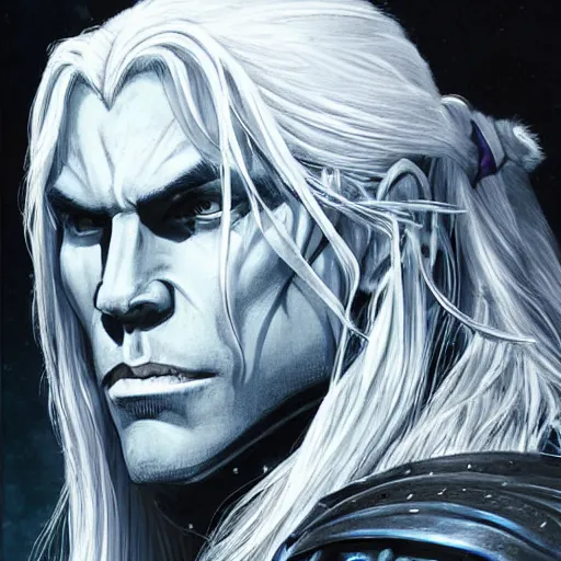 Image similar to portrait of drizzt do'urden, character art, high quality, very detailed