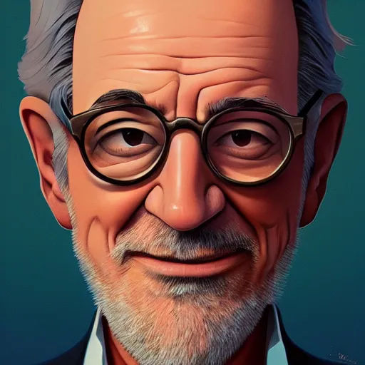 Image similar to face icon stylized minimalist steven spielberg, loftis, cory behance hd by jesper ejsing, by rhads, makoto shinkai and lois van baarle, ilya kuvshinov, rossdraws global illumination