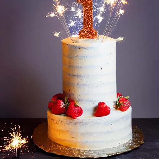 Image similar to cake with hundred sparklers, studio photo shot