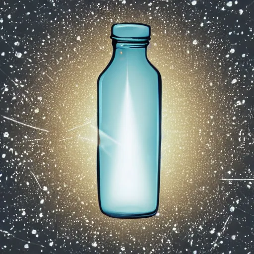 Prompt: the universe inside of a glass bottle. Photorealistic.