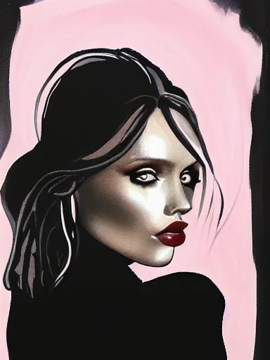 Prompt: portrait of abbey lee by dahliart